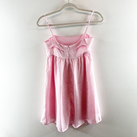 Princess Polly Ortega Babydoll Mini Slip Dress Pink 0 - Picture 4 of 5